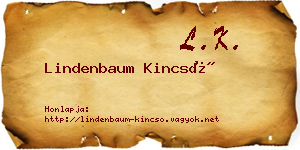 Lindenbaum Kincső névjegykártya